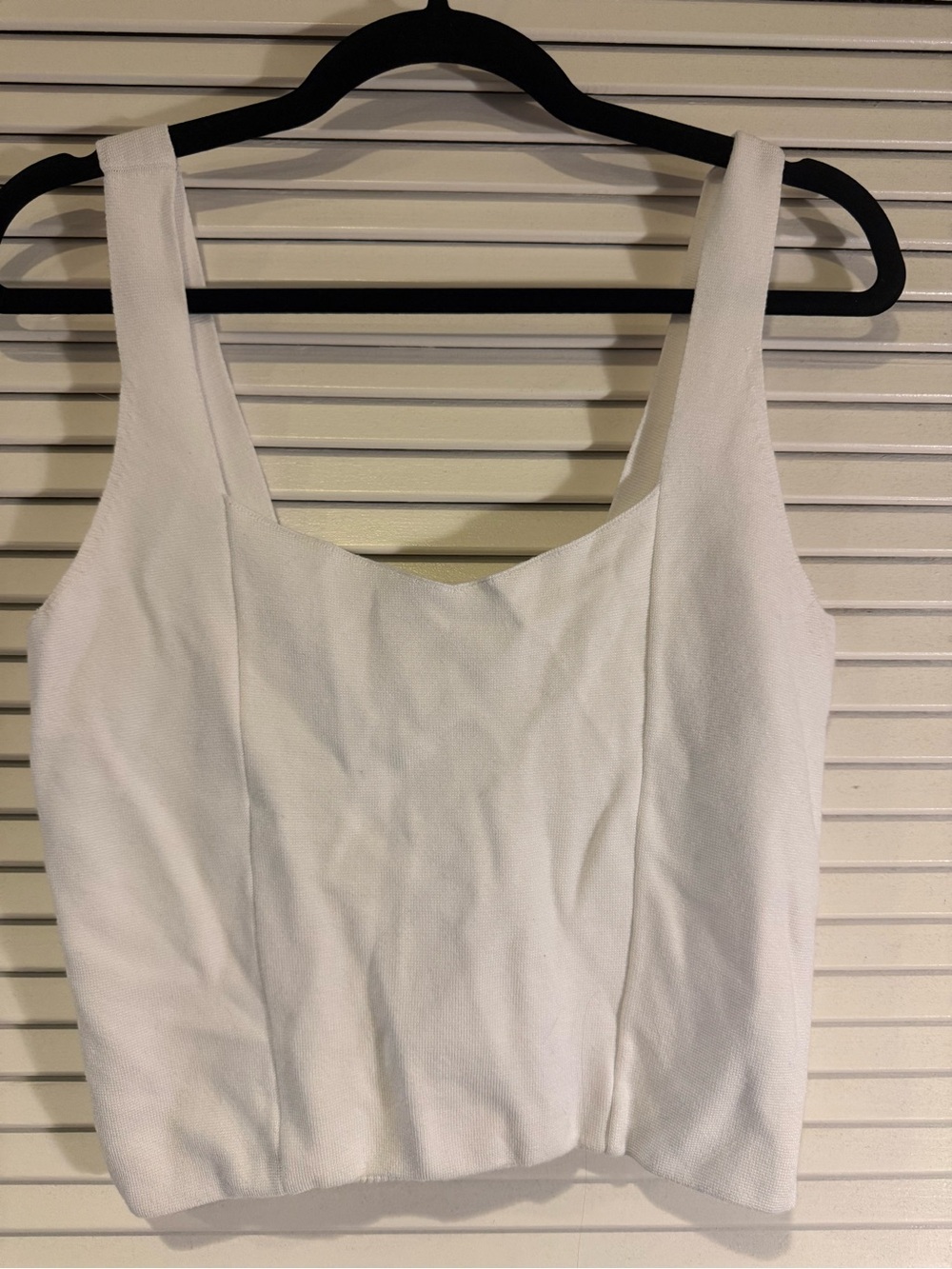 Abercrombie & Fitch White Ribbed Tank Top